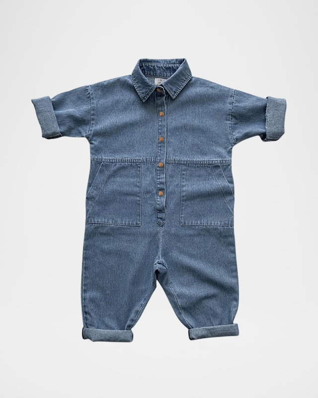 Kid's The Denim Boiler Cotton Suit, Size 9M-10
